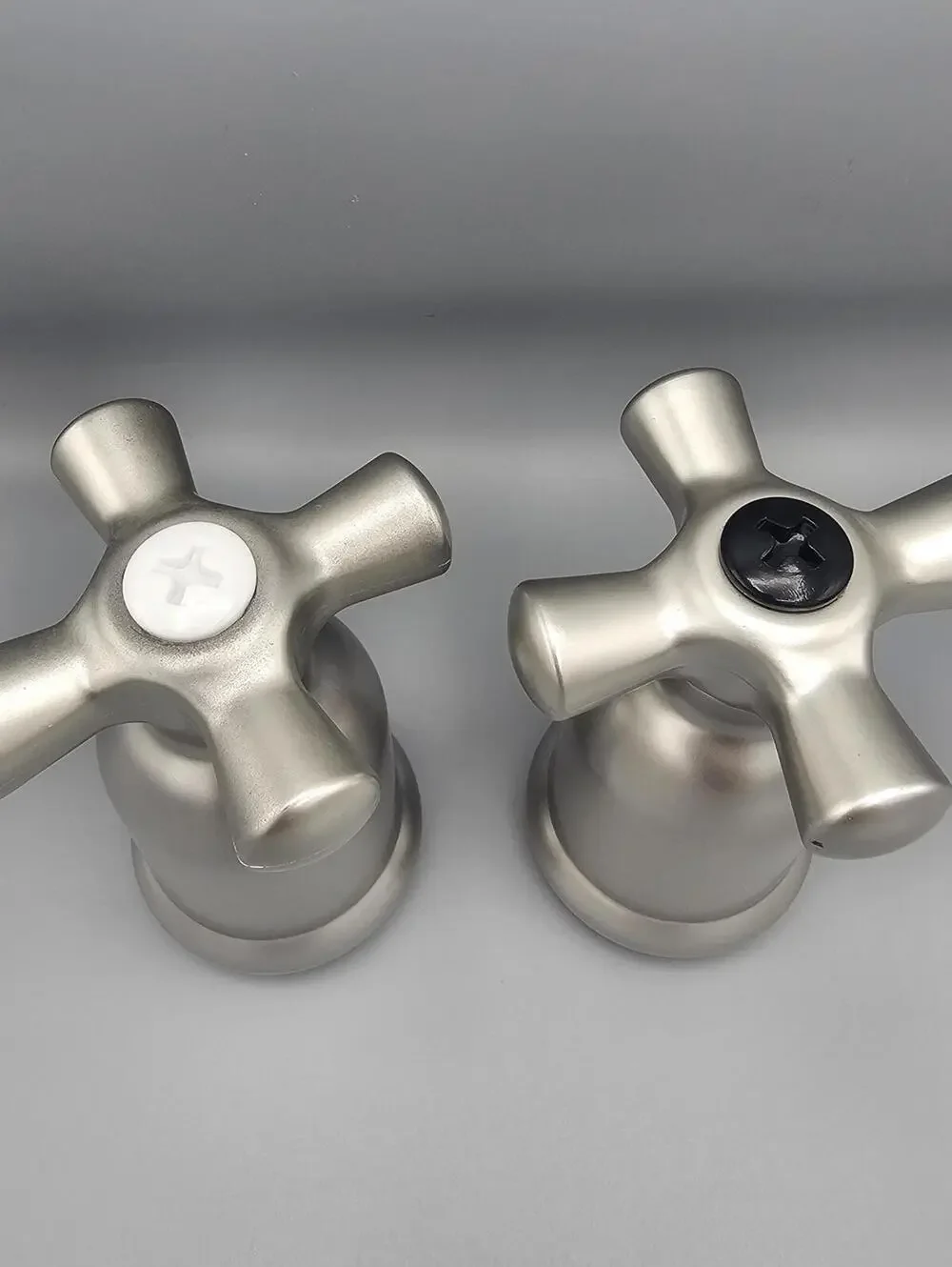 Set of Two Silver salt and pepper shakers with Cross Design